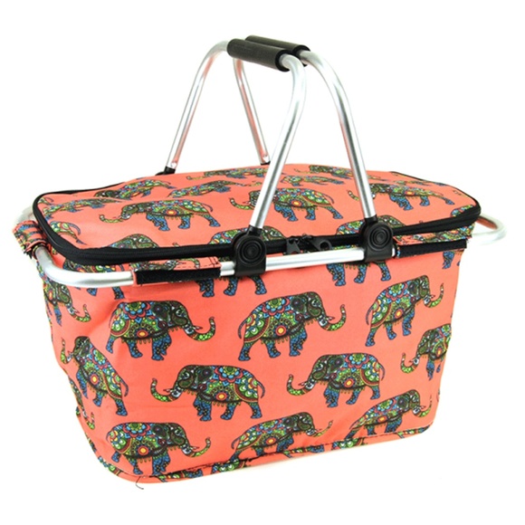 scarlettsbags Handbags - Boho Elephant Metal Frame Insulated Market Tote